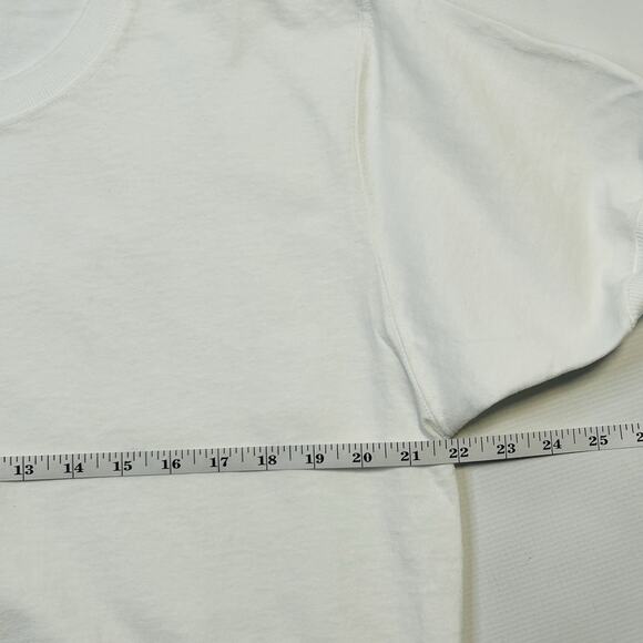 Goodwear Shirt Size Large Ribbed Short Sleeve Top White Tube Knit USA - Picture 7 of 8